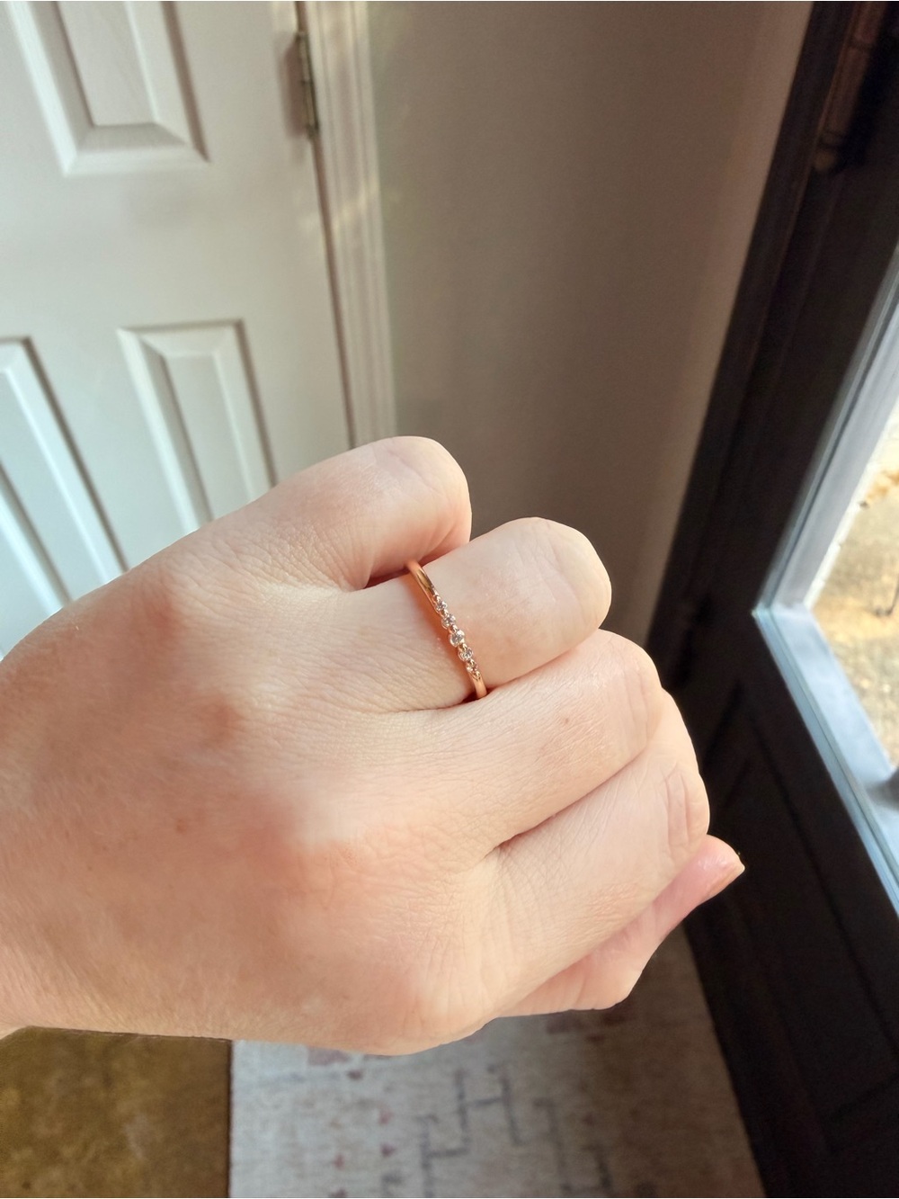 Delicate Rose Gold Plated Stackable Ring - sz 7